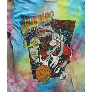 Vintage Looney Tunes Bugs Bunny Shirt Mens Small Tie Dye Hoop It Up Basketball 9